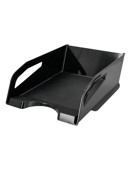 Bandeja Sobremesa Plastico Q-Connect Gran Capacidad Con Asa Negro Opaco 386X270X115Mm