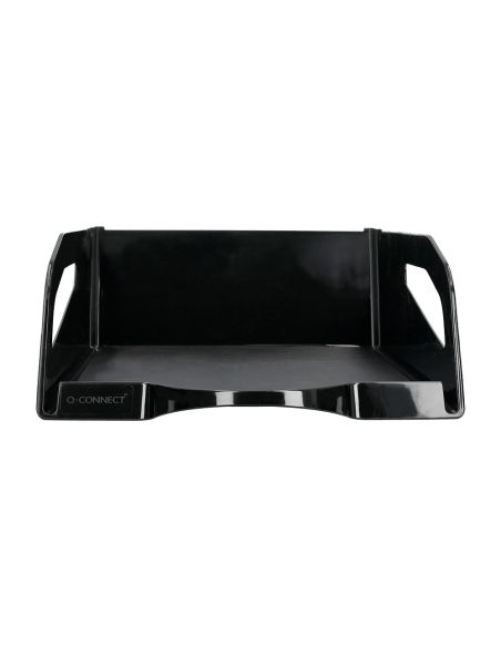 Bandeja Sobremesa Plastico Q-Connect Gran Capacidad Con Asa Negro Opaco 386X270X115Mm