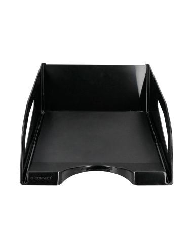 Bandeja Sobremesa Plastico Q-Connect Gran Capacidad Con Asa Negro Opaco 386X270X115Mm