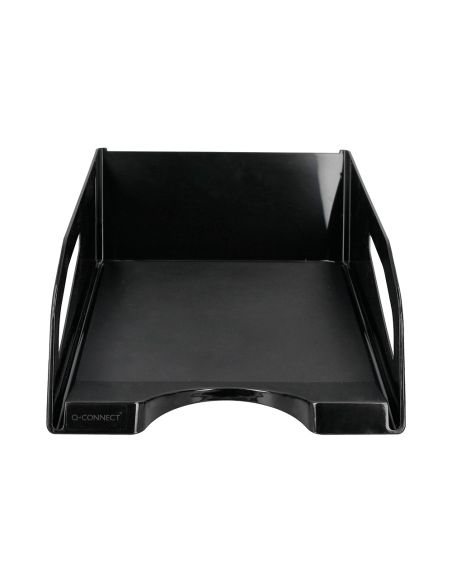 Bandeja Sobremesa Plastico Q-Connect Gran Capacidad Con Asa Negro Opaco 386X270X115Mm