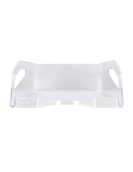 Bandeja Sobremesa Plastico Q-Connect Gran Capacidad Con Asa Transparente 386X270X115Mm