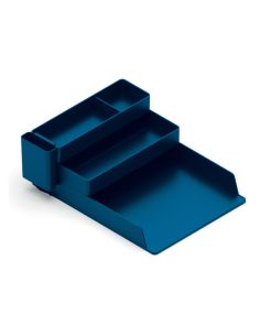 Bandeja Sobremesa Plastico Q-Connect Organizador De Escritorio Con 4 Departamentos Color Azul
