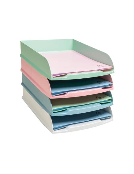Bandeja Sobremesa Exacompta Autentik Combo Styli Plastico Reciclado Set De 4 Unidades Colores Surtidos