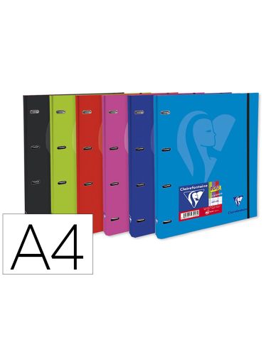 Carpeta Clairefontaine Mimesys 4 Anillas 20 Mm Carton Forrado Din A4 Con Recambio Colores Surtidos