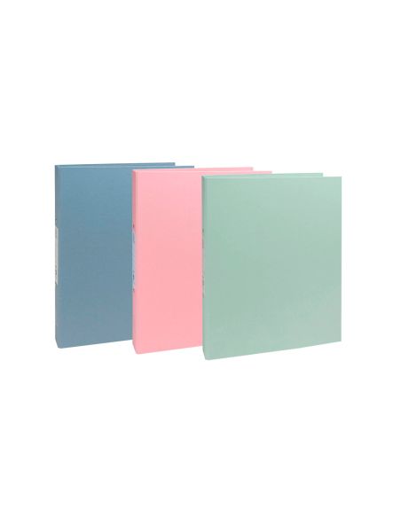 Carpeta De 4 Anillas 30 Mm Redondas Exacompta Autentik Din A4+ Carton Reciclado Forrado Colores Surtidos
