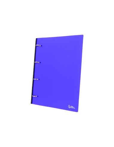 Carpeta Liderpapel 4 Anillas Redondas 25 Mm Polipropileno Din A4 Ultra Compacta Con Lomo Extensible 4 Cm Azul