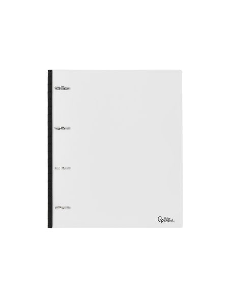 Carpeta Liderpapel 4 Anillas Redondas 25 Mm Polipropileno Din A4 Ultra Compacta Con Lomo Extensible 4 Cm Translucida