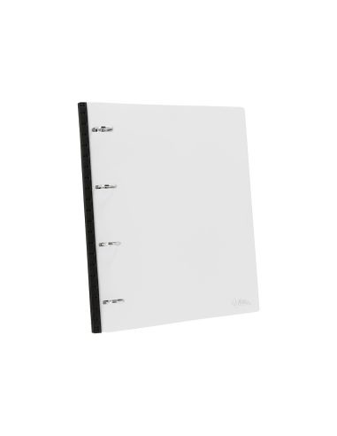Carpeta Liderpapel 4 Anillas Redondas 25 Mm Polipropileno Din A4 Ultra Compacta Con Lomo Extensible 4 Cm Translucida