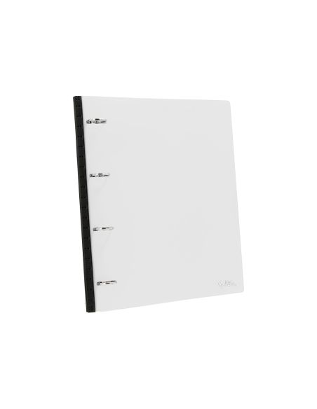 Carpeta Liderpapel 4 Anillas Redondas 25 Mm Polipropileno Din A4 Ultra Compacta Con Lomo Extensible 4 Cm Translucida