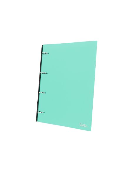 Carpeta Liderpapel 4 Anillas Redondas 25 Mm Polipropileno Din A4 Ultra Compacta Con Lomo Extensible 4 Cm Verde