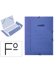 Carpeta Carlin Gomas Tres Solapas Carton Pintado Folio Color Azul