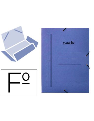 Carpeta Carlin Gomas Tres Solapas Carton Pintado Folio Color Azul|Libreriasalesiana