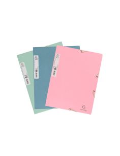 Carpeta Exacompta Autentik Gomas Carton Reciclado Tres Solapas Din A4+ Pack De 6 Colores Surtidos