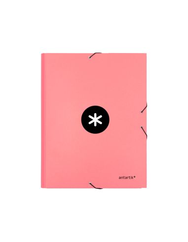Carpeta Antartik Clasificadora A4 12 Departamentos Gomas Carton Forrado Color Coral