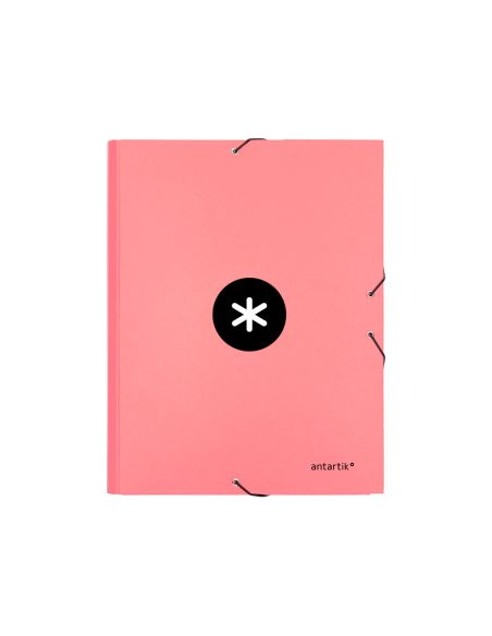 Carpeta Antartik Clasificadora A4 12 Departamentos Gomas Carton Forrado Color Coral