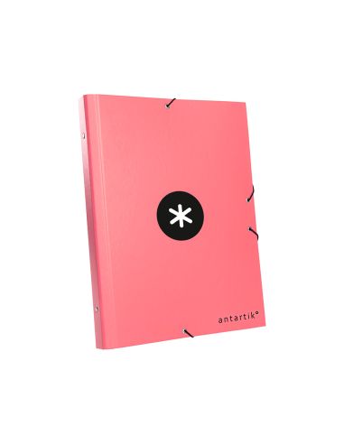 Carpeta Antartik Clasificadora A4 12 Departamentos Gomas Carton Forrado Color Coral