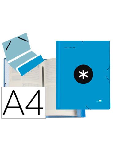 Carpeta Antartik Clasificadora A4 12 Departamentos Gomas Carton Forrado Color Azul