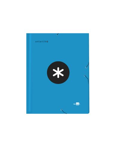 Carpeta Antartik Clasificadora A4 12 Departamentos Gomas Carton Forrado Color Azul