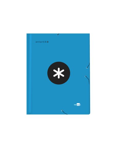 Carpeta Antartik Clasificadora A4 12 Departamentos Gomas Carton Forrado Color Azul