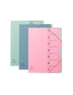 Carpeta Clasificadora Exacompta Autentik 7 Departamentos Din A4+ Carton Reciclado Colores Surtidos