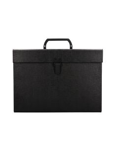 Maletin Liderpapel Con Fuelle Y Asa Carton Forrado 19 Departamentos 255X390X120 Mm Color Negro 2