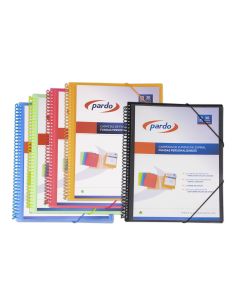 Carpeta Pardo Escaparate Con Espiral 20 Fundas Polipropileno Con Gomas Personalizable Color Azul 2