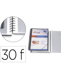 Carpeta Pardo Escaparate Con Espiral 30 Fundas Folio Personalizable Color Negra
