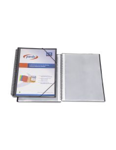 Carpeta Pardo Escaparate Con Espiral 30 Fundas Folio Personalizable Color Negra 2