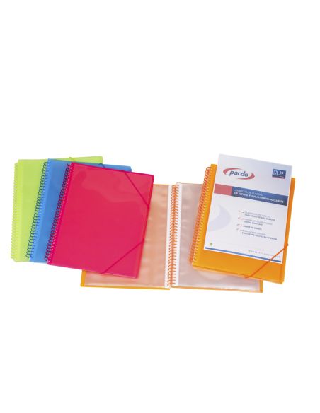Carpeta Pardo Escaparate Con Espiral 30 Fundas Folio Personalizable Color Negra