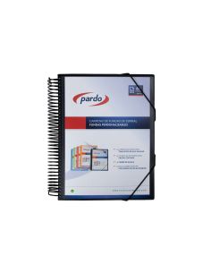 Carpeta Pardo Escaparate Con Espiral 80 Fundas Folio Personalizable Color Negro