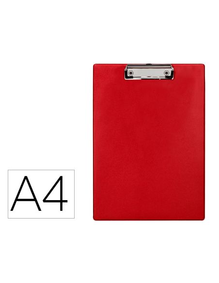 Portanotas Q-Connect Plastico 50% Reciclado Din A4 Rojo Grosor 2,1 Mm