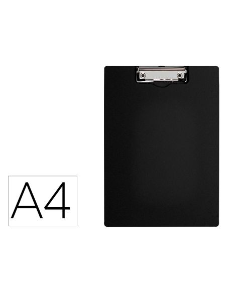 Carpeta Q-Connect Miniclip Superior Din A4 Plastico 50% Reciclado Negro Grosor 2,1 Mm