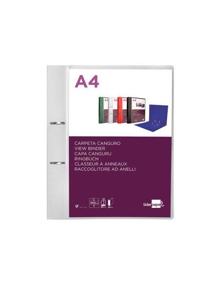 Carpeta Liderpapel Canguro 2 Anillas 40 Mm Mixtas Polipropileno Din A4 Transparente|Libreriasalesiana