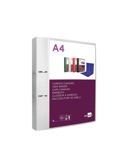 Carpeta Liderpapel Canguro 2 Anillas 40 Mm Mixtas Polipropileno Din A4 Transparente|Libreriasalesiana