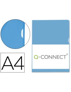 Carpeta Dossier Uñero Plastico Q-Connect Din A4 120 Micras Azul -Bolsa De 10 Unidades