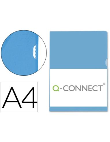 Carpeta Dossier Uñero Plastico Q-Connect Din A4 120 Micras Azul -Bolsa De 10 Unidades