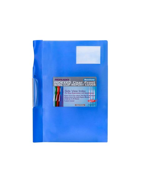 Carpeta Beautone Dossier Pinza Lateral 48382 Polipropildin-A4 Azul Pinza Giratoria -Pack De 10 Retractilado