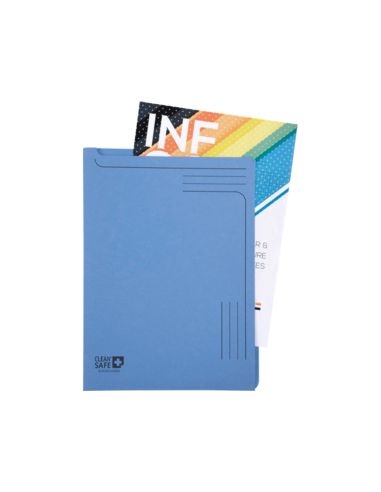 Carpeta Dossier Uñero Exacompta Clean Safe Cartulina 400 Gr Din A4 Azul Paquete De 5 Unidades