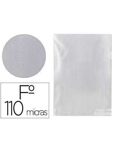 Carpeta Q-Connect Dossier Uñero Plastico Folio Transparente 110 Micras