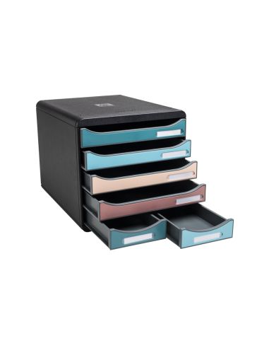 Fichero Cajones De Sobremesa Exacompta Skandi Din A4+ Polipropileno Reciclado 6 Cajones Colores Surtidos
