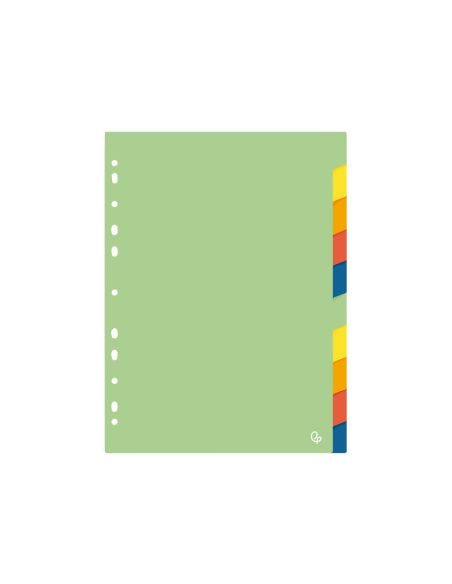 Separador Liderpapel Polipropileno Juego De 10 Separadores A4 Multitaladro 500 Micras