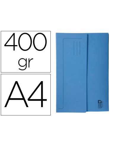 Subcarpeta Cartulina Exacompta Clean Safe Pocket Horizontal Din A4 Con 2 Solapas Azul 400 Gr Paquete