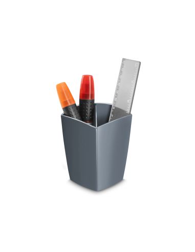 Cubilete Portalapices Cep Mineral Plastico Color Gris 75X75X95 Mm