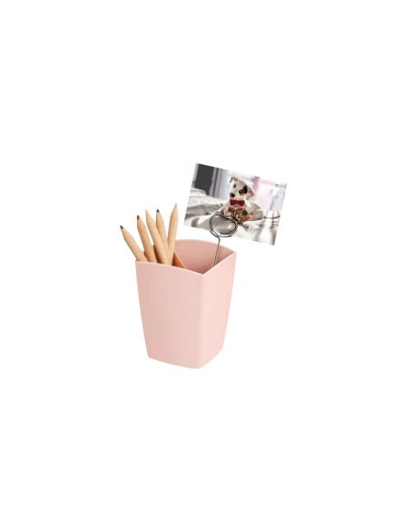Cubilete Portalapices Cep Mineral Plastico Color Rosa Nude 75X75X95 Mm