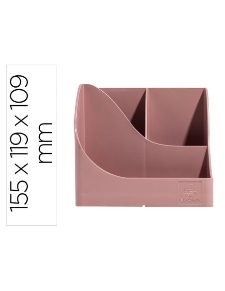 Cubilete Portalapices Exacompta Skandi Plastico Reciclado Color Rosa Viejo 155X119X109 Mm