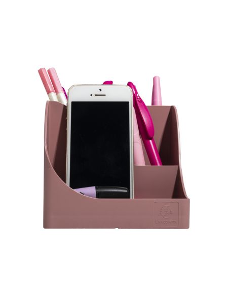 Cubilete Portalapices Exacompta Skandi Plastico Reciclado Color Rosa Viejo 155X119X109 Mm