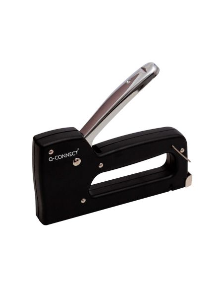 Grapadora Q-Connect Clavadora Manual Ligera Con Cuerpo De Plastico Resistente Color Negro Usa Grapas 23/6-8