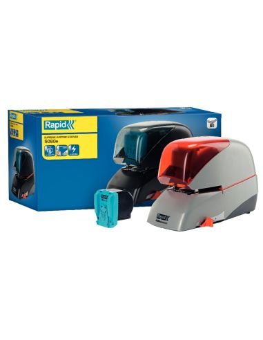 Grapadora Rapid 5080E Electrica Blanco/Negro Capacidad 80 Hojas Usa Grapas Casete 5080