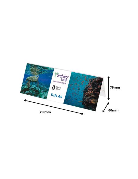 Identificador Sobremesa Archivo 2000 Petg Flexible Visibilidad Boble Cara Din A5 60X210X75 Mm