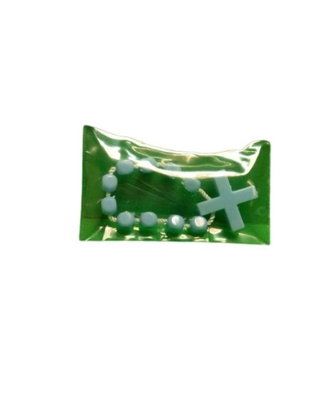 Rosario Decena Plastico Azul